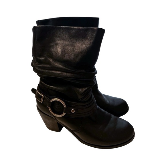 HARLEY DAVIDSON Leather Riding Solstice Boots Black Sz 6 - Picture 1 of 8